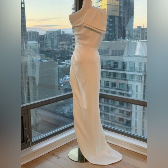 🆕 BRONX & BANCO 🧿 NWOT Stella Asymmetrical Bridal Gown, White - Sz XL / US 10 - Picture 10 of 16